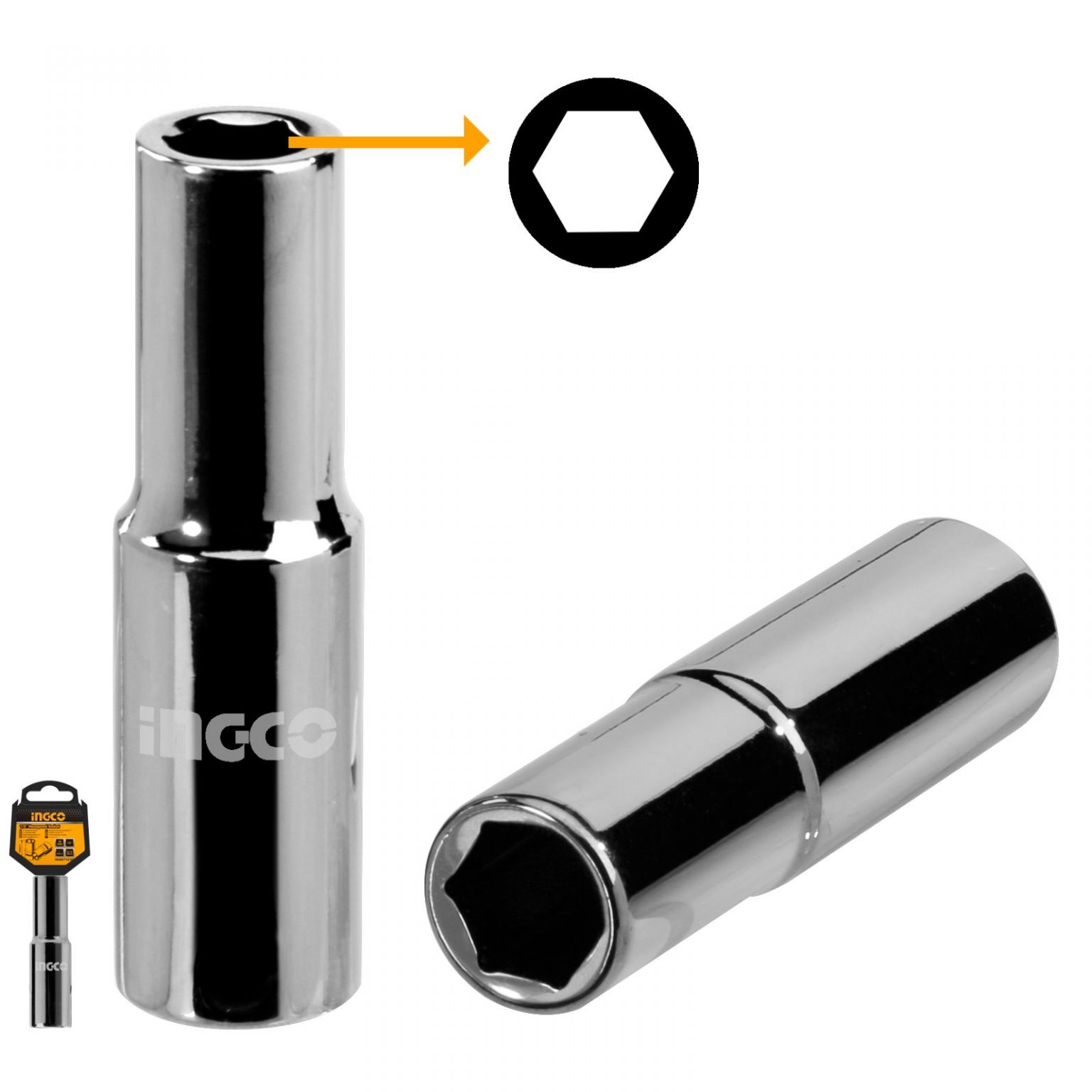 Deep Hexagonal Socket 1/2″ (Industrial) Ingco Tools South Africa