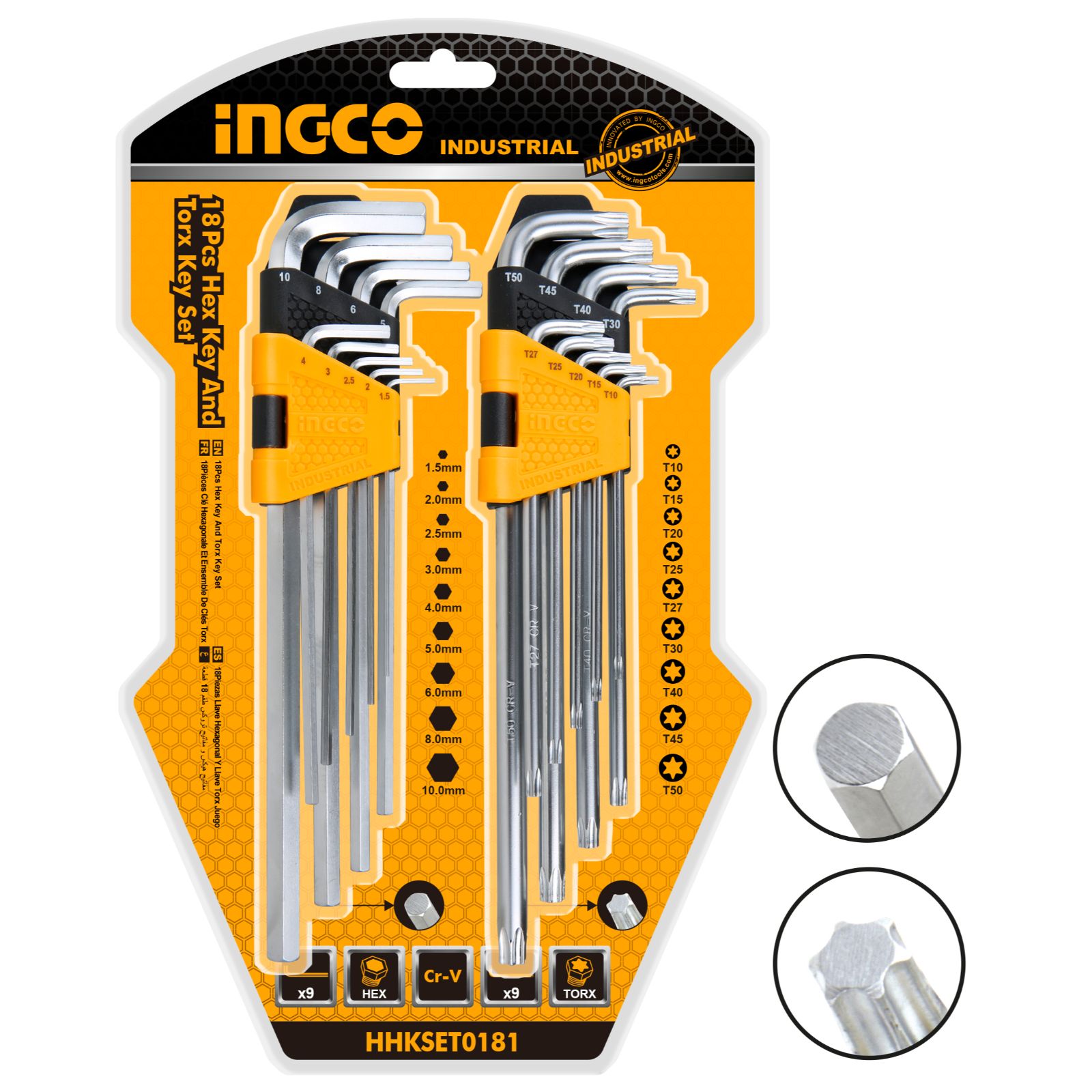 Hex And Torx Key Set (Industrial) Ingco Tools South Africa
