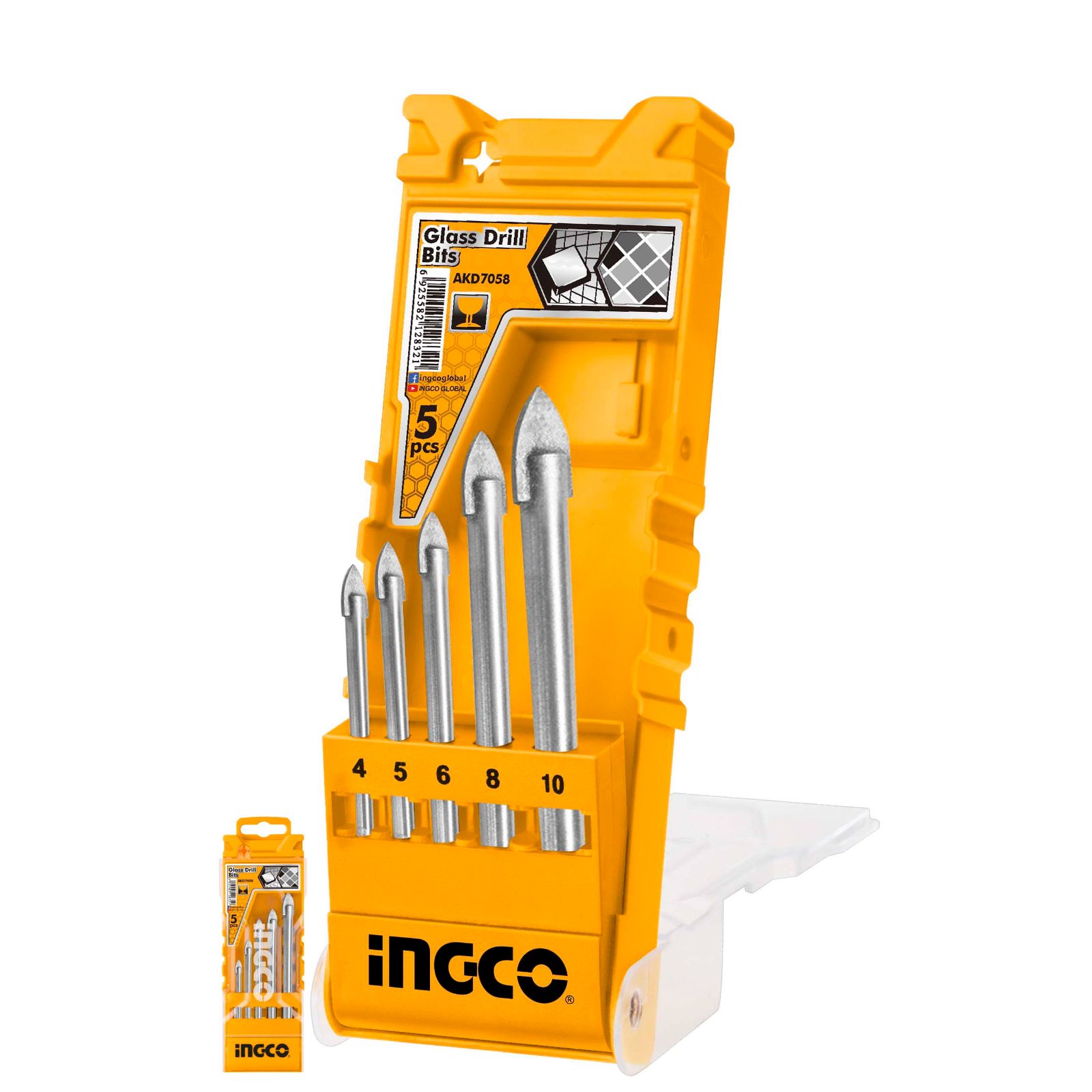 Glass Drill Bits Set (5 Piece) Ingco Tools South Africa